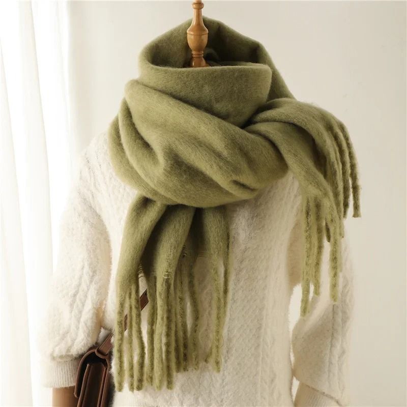 Cashmere Pashmina Winter Scarf for Women with Tassel Wrap