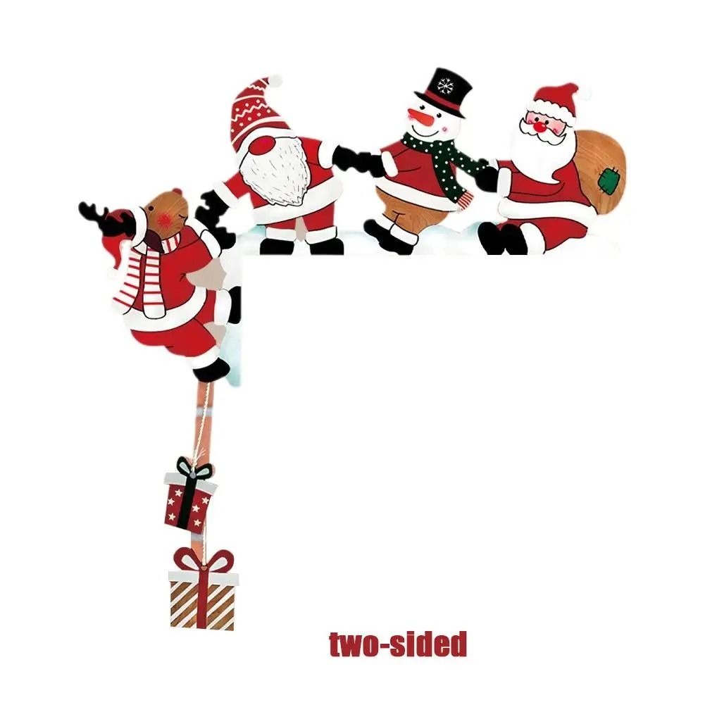 Cute Santa Christmas Door Corner Wooden Frame Decor