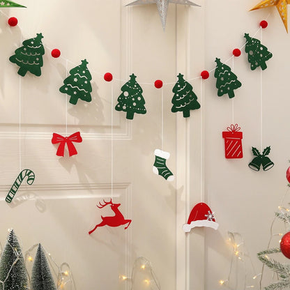 Cute Cartoon Snowflake Christmas Party Background Banner Set