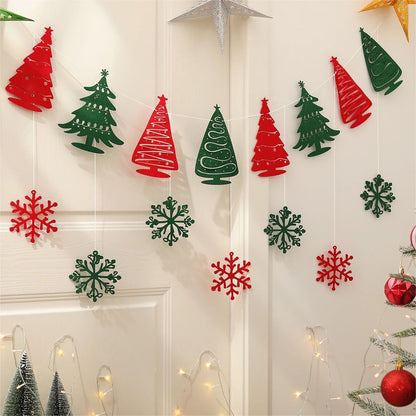 Cute Cartoon Snowflake Christmas Party Background Banner Set