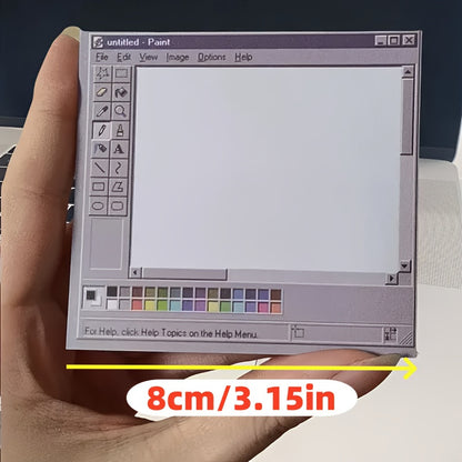 Vintage Computer Drawing Sticky Notes – Sheets, Durable Adhesive for Artists & Office Use