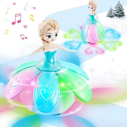 Dancing Princess Interactive Spin Robot Toy with Lights & Music for Kids