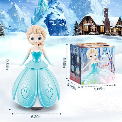 Dancing Princess Interactive Spin Robot Toy with Lights & Music for Kids
