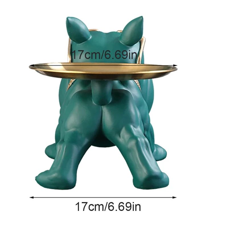 30 CM Resin Bulldog Figurine Storage Box Decorative Dog Statue