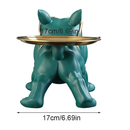 30 CM Resin Bulldog Figurine Storage Box Decorative Dog Statue
