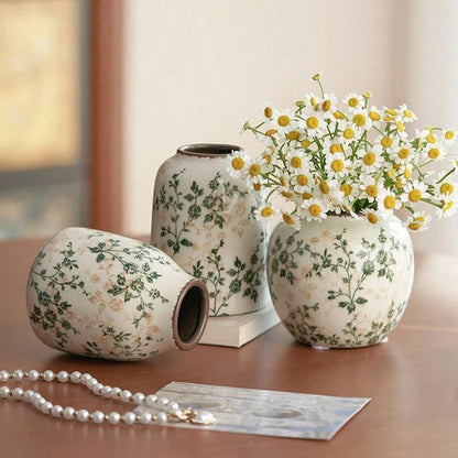 Ice Crackle Ceramic Vase Handmade Bohemian Decor