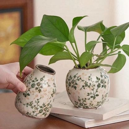 Ice Crackle Ceramic Vase Handmade Bohemian Decor