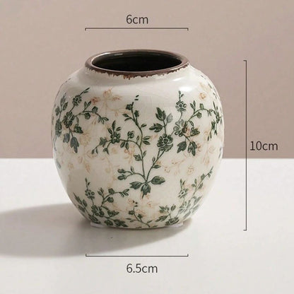 Ice Crackle Ceramic Vase Handmade Bohemian Decor