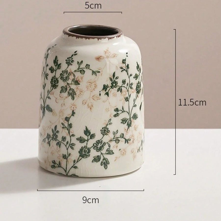 Ice Crackle Ceramic Vase Handmade Bohemian Decor