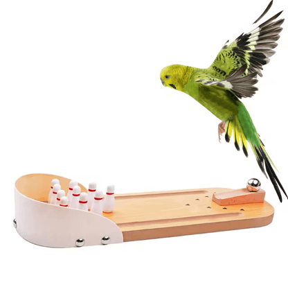 Mini Bowling Game Wooden Tabletop Arcade Finger Stress Relief Toy for Kids and Adults