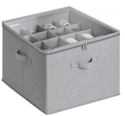 14-Pair Fabric Shoe Organizer with Cover and Adjustable Dividers
