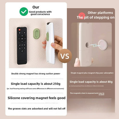 Magnetic Wall Mount Remote Control Holder for TV & Air Conditioner Self-Adhesive Organizer for Household Remotes