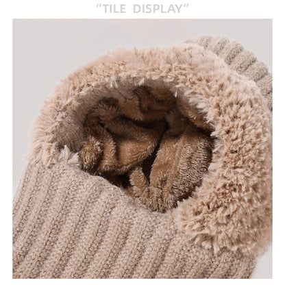 Womens 3-in-1 Thermal Knitted Winter Hood Set