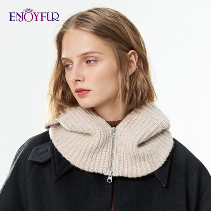 Premium Zippered Thermal Wool Knit Balaclava Hood