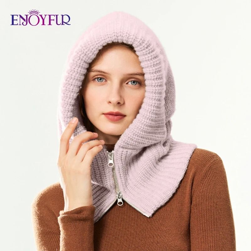 Premium Zippered Thermal Wool Knit Balaclava Hood