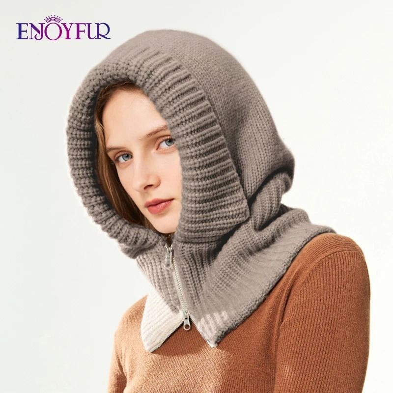Premium Zippered Thermal Wool Knit Balaclava Hood