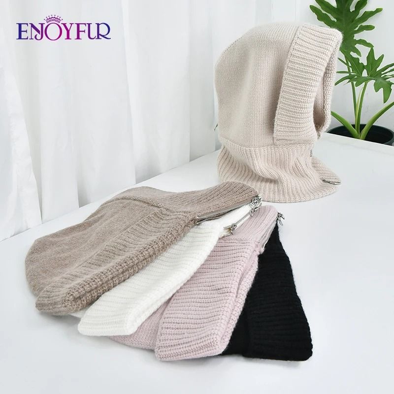 Premium Zippered Thermal Wool Knit Balaclava Hood