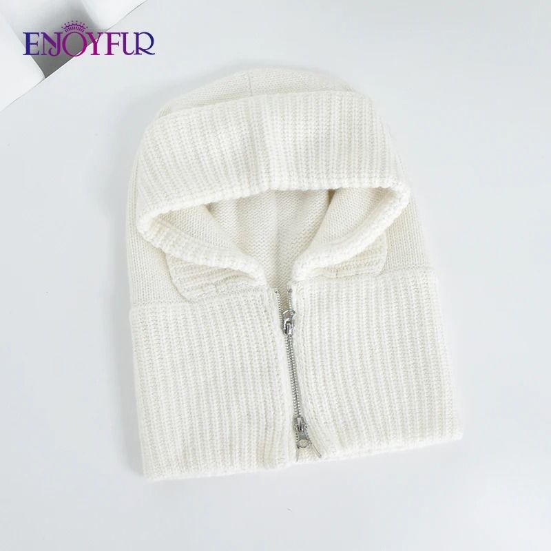 Premium Zippered Thermal Wool Knit Balaclava Hood