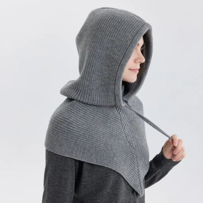 Seamless Knitted Thermal Balaclava Hood and Neck Warmer