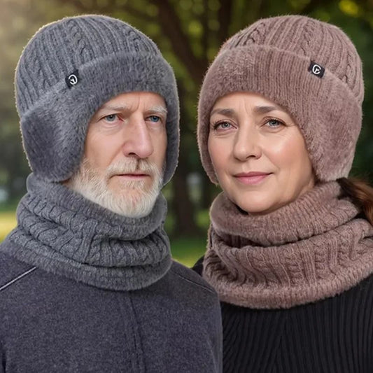 Elderly Thermal Knitted Winter Hat with Ear Protection