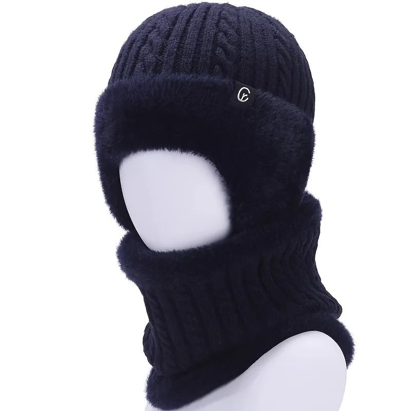 Elderly Thermal Knitted Winter Hat with Ear Protection