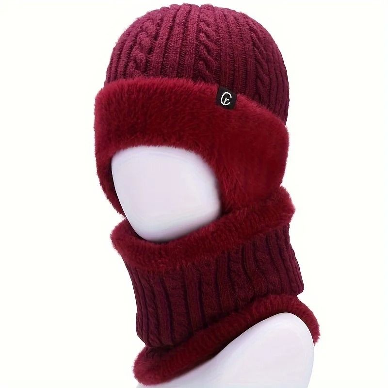 Elderly Thermal Knitted Winter Hat with Ear Protection