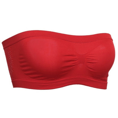 Sexy Strapless Crop Top Bra Breathable Mesh Invisible Bandeau for Summer