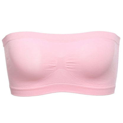 Sexy Strapless Crop Top Bra Breathable Mesh Invisible Bandeau for Summer