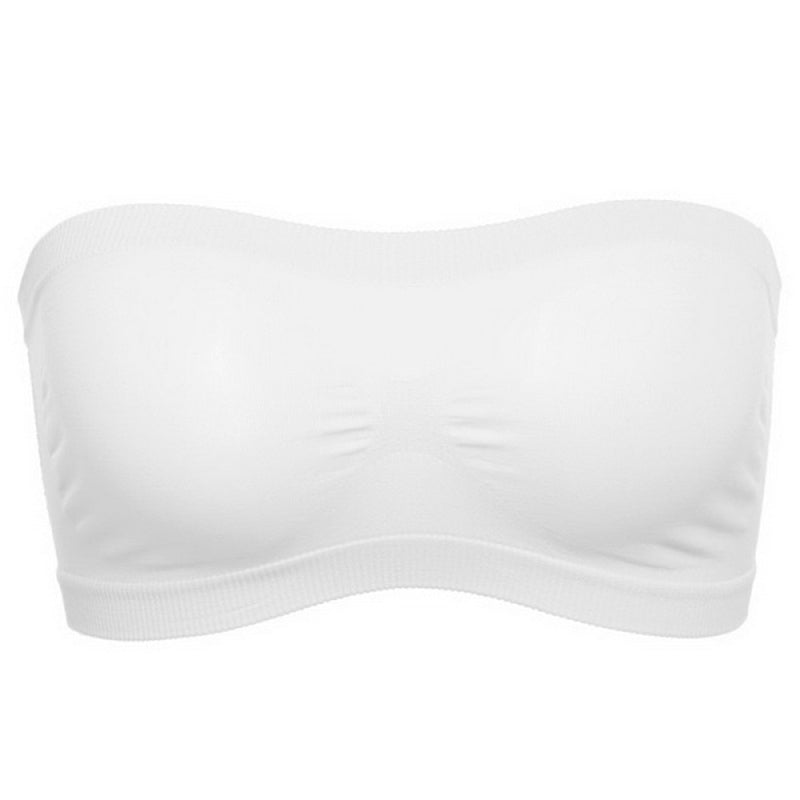 Sexy Strapless Crop Top Bra Breathable Mesh Invisible Bandeau for Summer