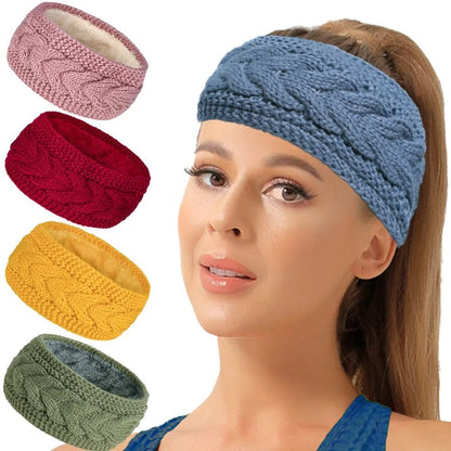 Thermal Velvet-Lined Knitted Winter Headband