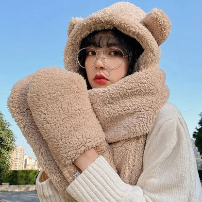 Elite Kawaii Bear Ear 3-in-1 Winter Thermal Set