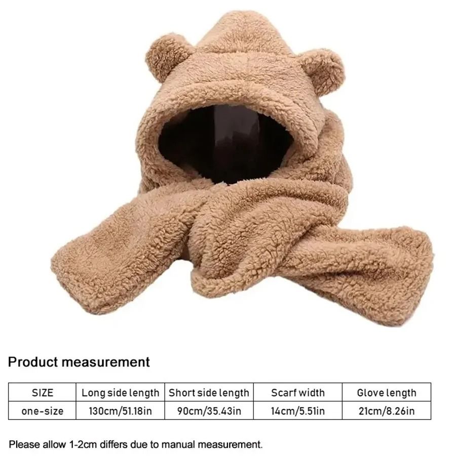 Elite Kawaii Bear Ear 3-in-1 Winter Thermal Set