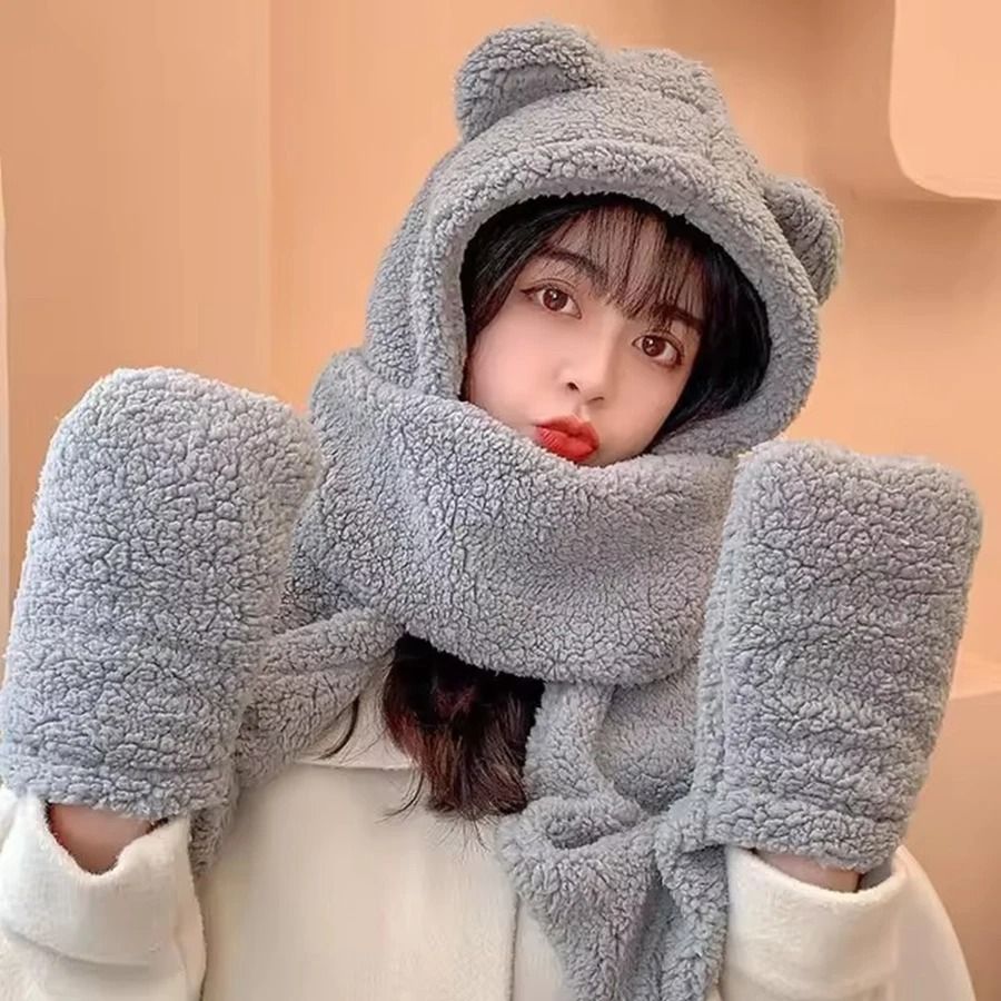 Elite Kawaii Bear Ear 3-in-1 Winter Thermal Set