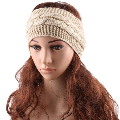 Autumn and Winter Elastic Knitted Thermal Headband
