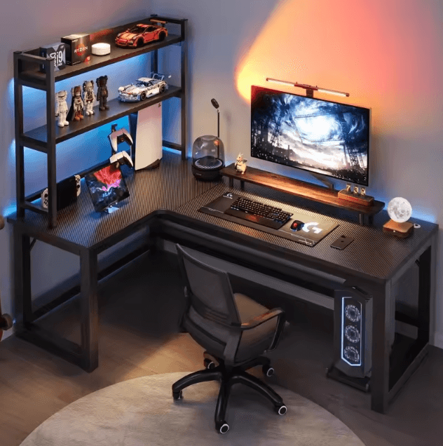 Premium Corner Computer Desk for Home Office, Study & Gaming Workstation
