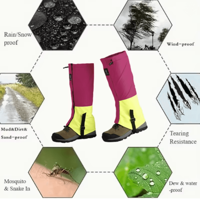 Waterproof Leg Gaiters for Snow Hiking and Desert Sand Protection