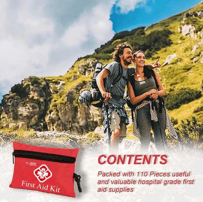 110-Piece Waterproof First Aid Kit – Compact Trauma Medical Kit for Home, Travel & Outdoor Emergencies