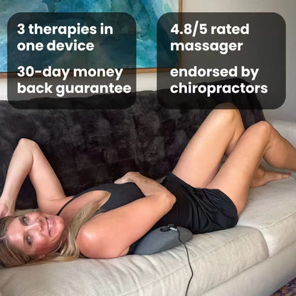 Shiatsu back massager, deep tissue back massager, back pain relief massager, portable back massager, lumbar massager