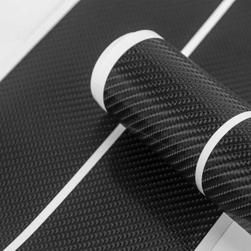 4-Piece Carbon Fiber Leather Door Sill Protection Set