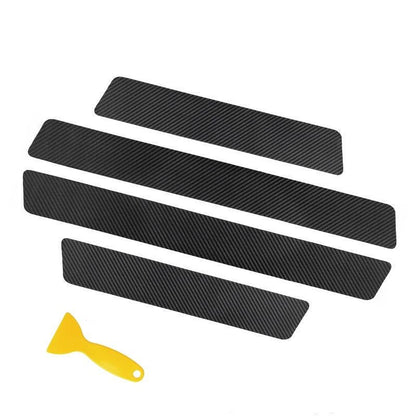 4-Piece Carbon Fiber Leather Door Sill Protection Set