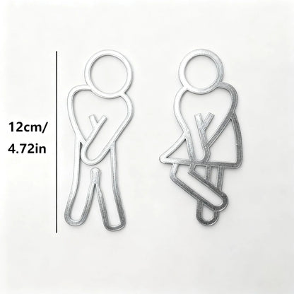 Creative Funny Bathroom Signs Men Women Restroom Door Decor Wall Sticker