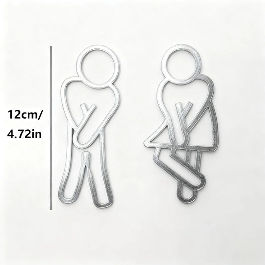 Creative Funny Bathroom Signs Men Women Restroom Door Decor Wall Sticker