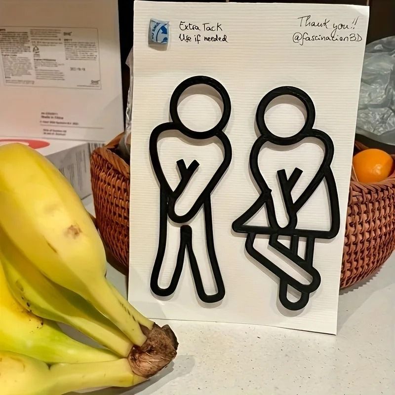 Creative Funny Bathroom Signs Men Women Restroom Door Decor Wall Sticker