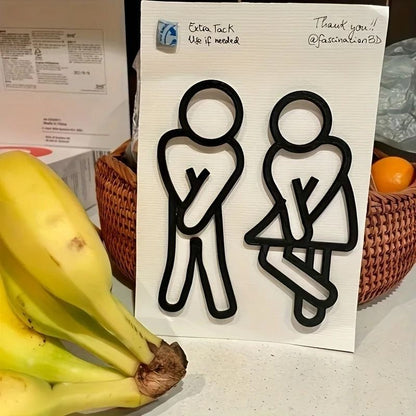 Creative Funny Bathroom Signs Men Women Restroom Door Decor Wall Sticker