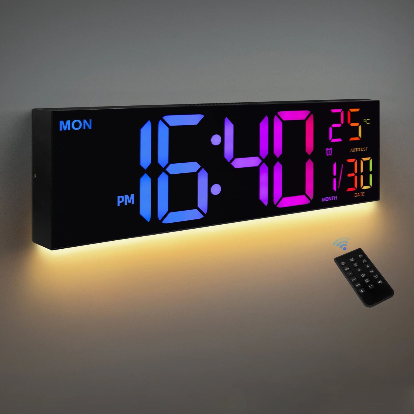 16-Inch Large RGB Digital Wall Clock