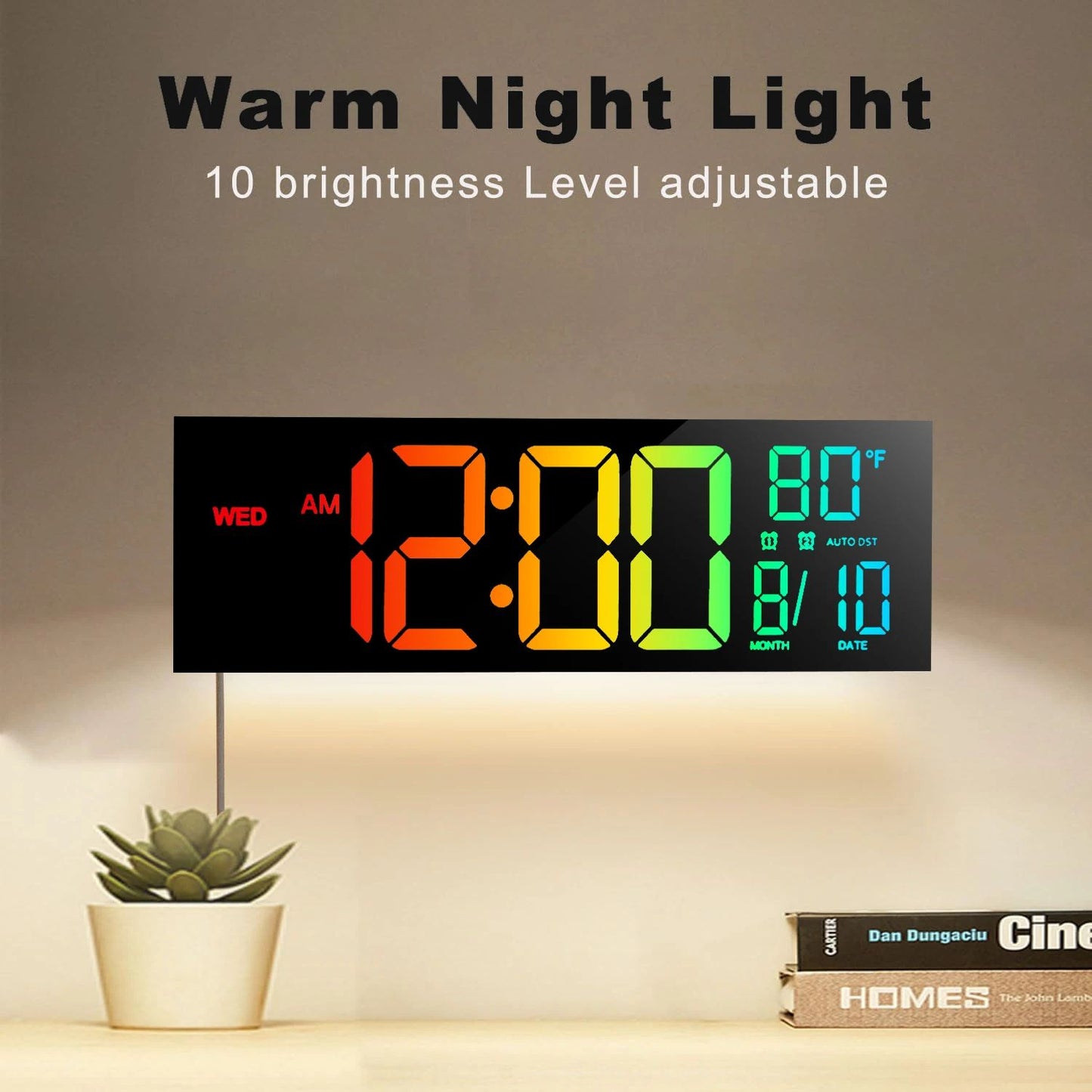 16-Inch Large RGB Digital Wall Clock