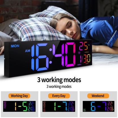16-Inch Large RGB Digital Wall Clock