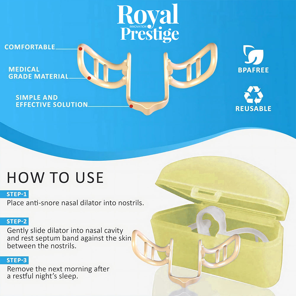 Anti-Snoring Silicone Nose Clip Effective Nasal Dilator for Snoring Relief, Easy Breathing, and Improved Sleep