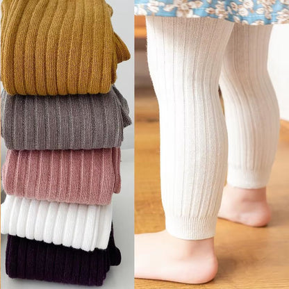 Girls Toddler Basic Ribbed Sweater With Footless Leggings 2-Piece Outfit 1–6 Years