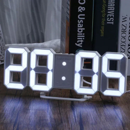 3D LED Digital Wall Clock with Night Mode – Modern USB Powered Room Decor Clock